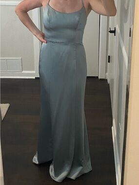 Satin Slip Gown in Jade Green - Women
